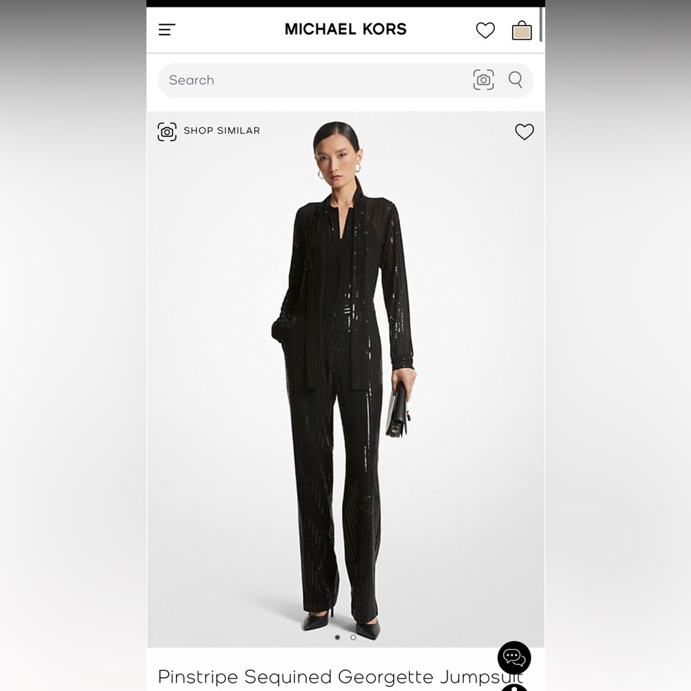 Michael Kors Black Sequin Stripe Jumpsuit